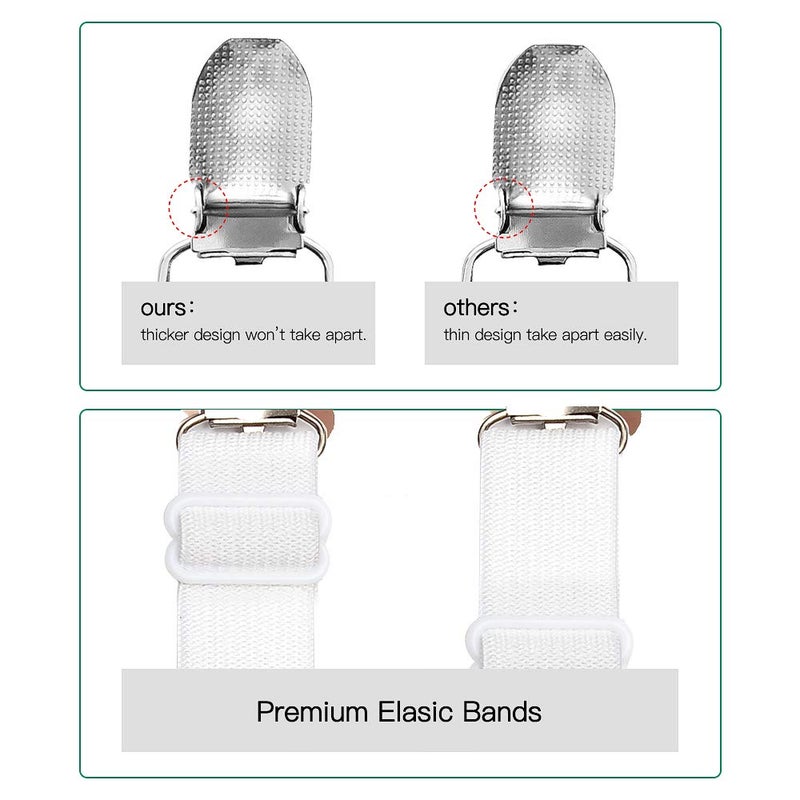 Goodtimes Adjustable Bed Sheet Clips, Sheet Fasteners Holder Straps and Suspender, Gripper, Extend From 21" to 80" Long Style Elastic Fasteners Bands Heavy Duty Suit for Mattress, Sofa, Couch, Recliner and More - Image 3